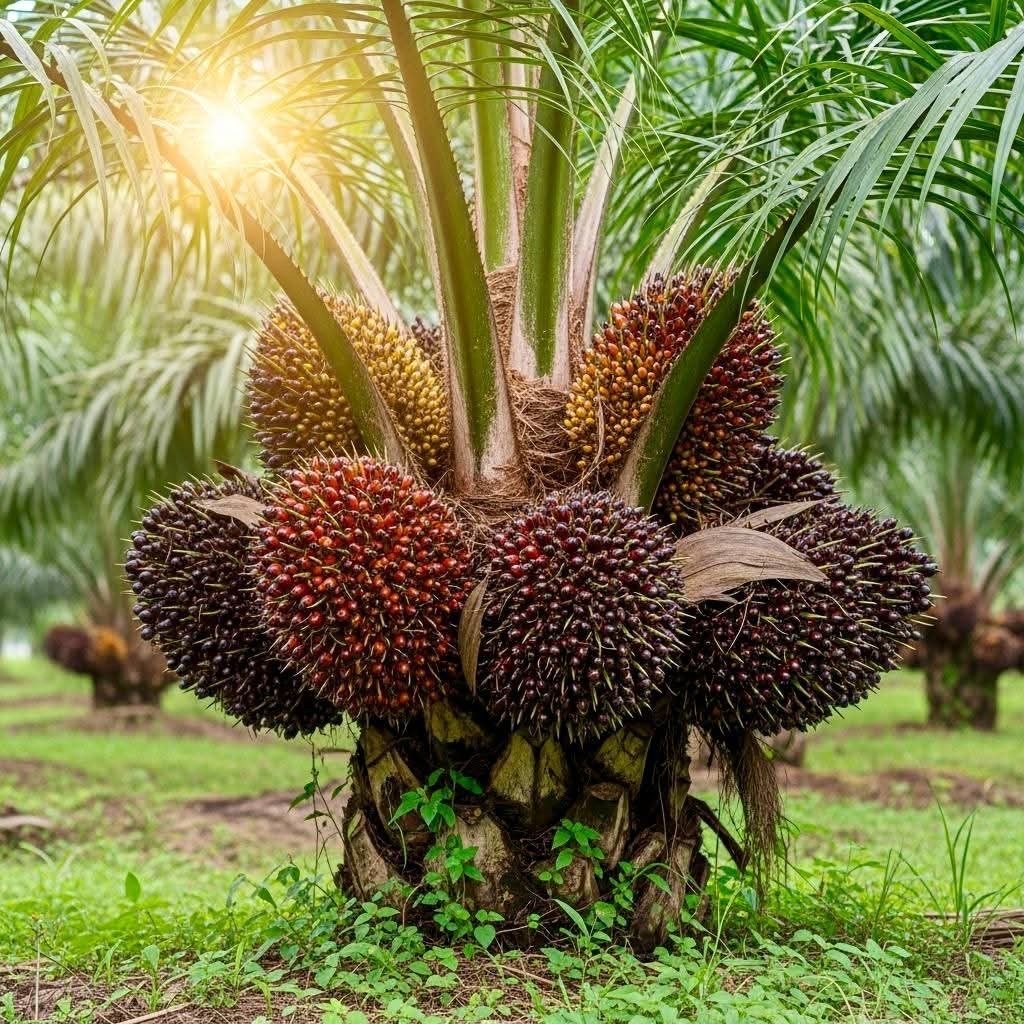 Fruto de palma desarrollándose en el campo